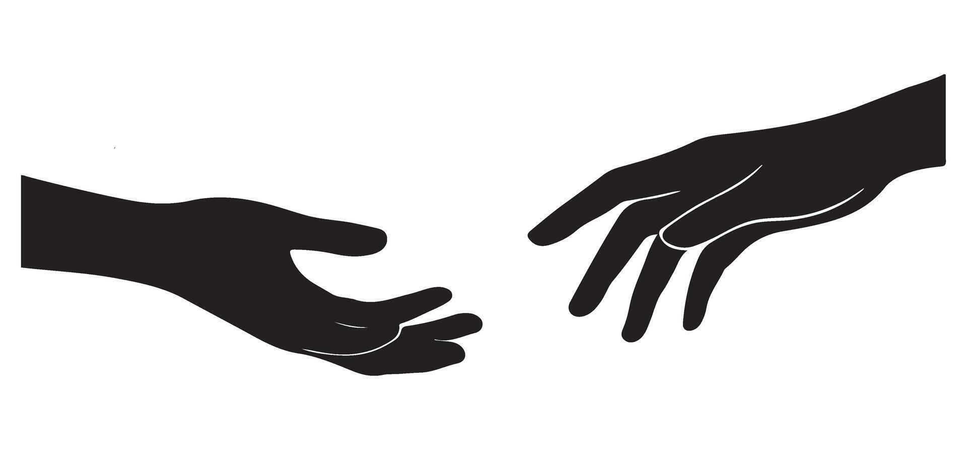Reaching Hands Silhouette Image for Graphic Design Purposes vector