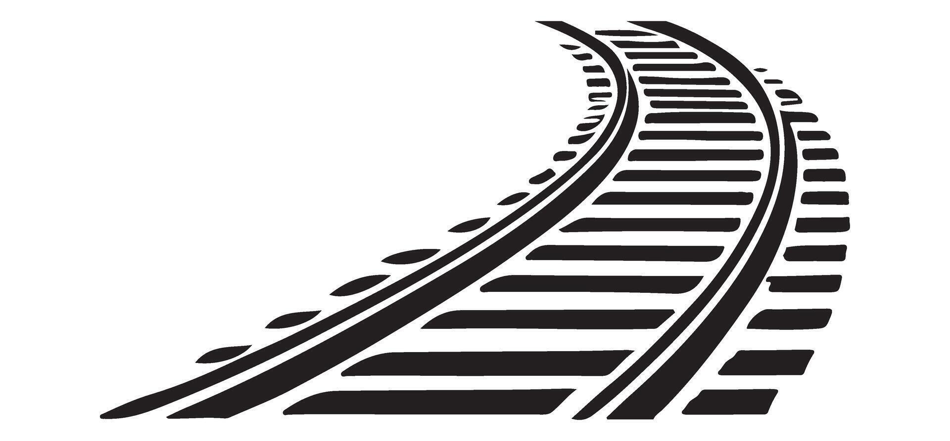 Curving Railway Tracks Graphic Illustration for Travel Design vector
