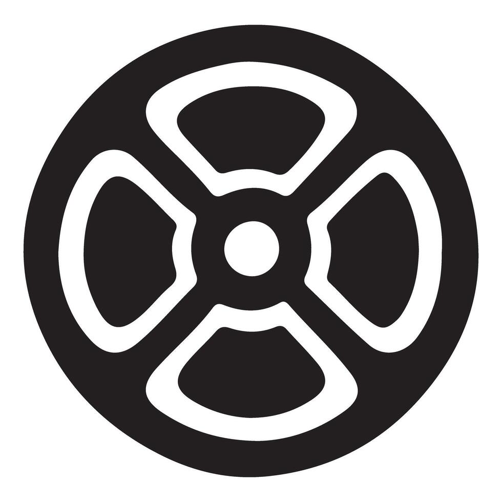 Unique Film Reel Silhouette Art for Movie Design Projects vector
