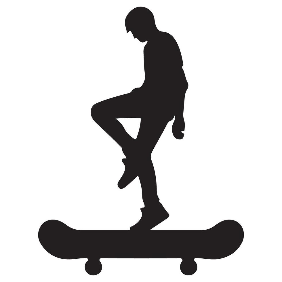 Silhouette of Skateboarder Design Ideal for Sports and Urban Projects vector