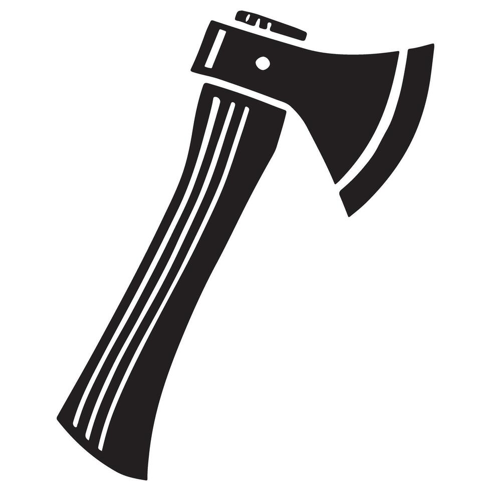 Sharp Black Silhouette Axe Image for Lumberjack and Construction vector