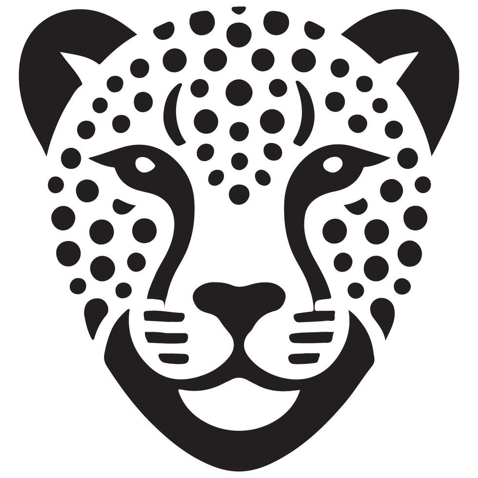 Cheetah Face Graphic Bold Modern Animal Silhouette Artwork vector