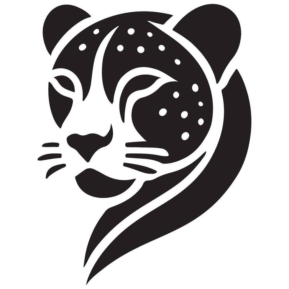 Elegant Jaguar Head Design A Timeless Animal Art Illustration vector