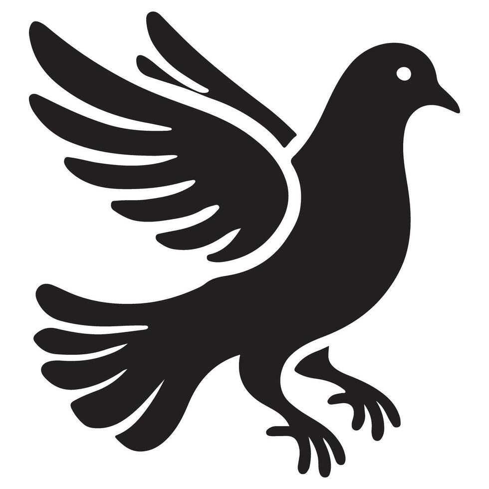 Flying Dove Silhouette Illustration Symbol of Hope and Peace vector