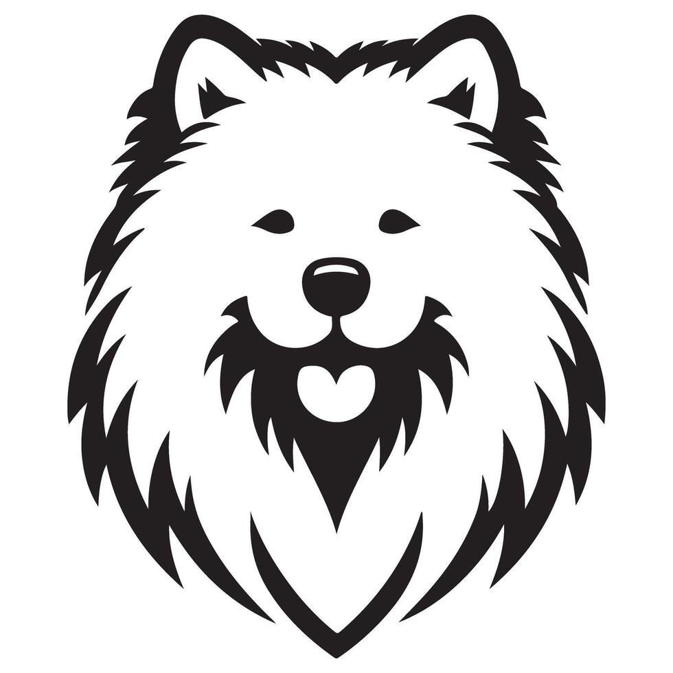 Cute Fluffy Dog Head Silhouette for Pet Stores vector