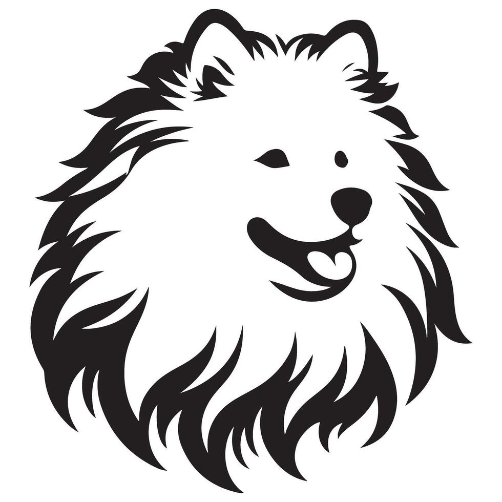 Joyful Samoyed Dog Face Image for Happy Designs vector