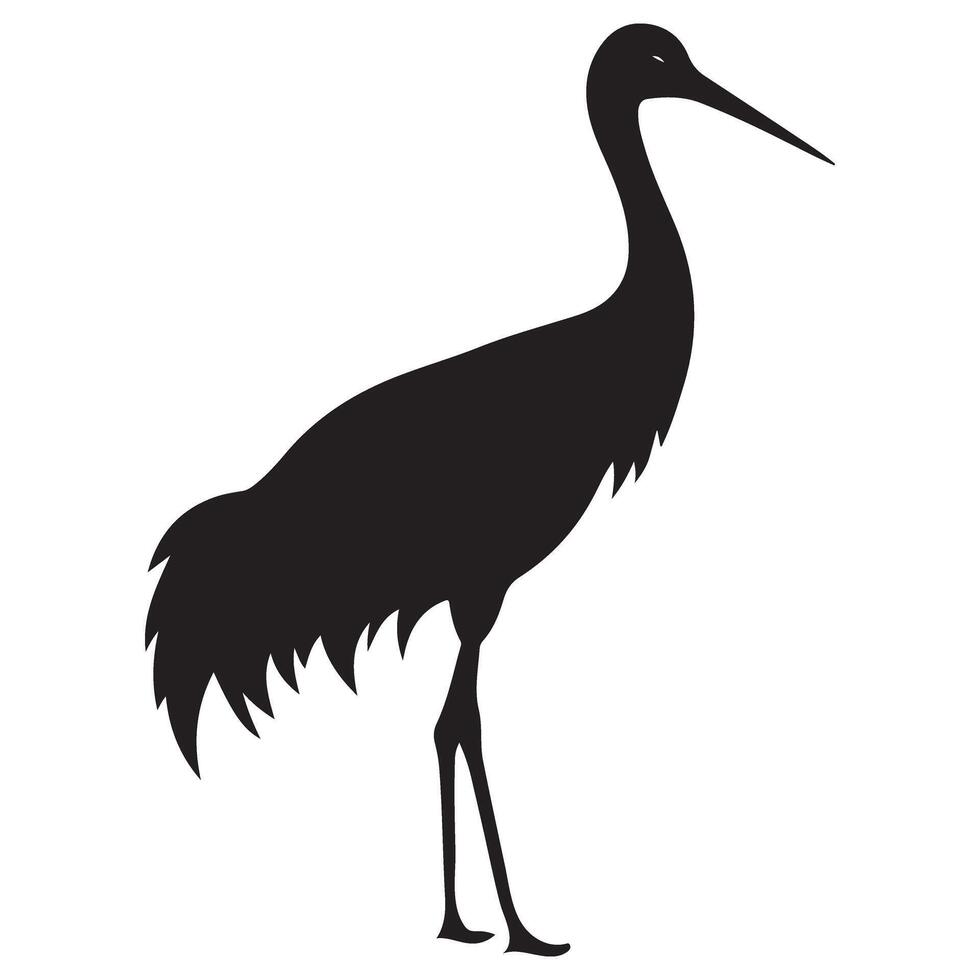 Simple Crane Silhouette Art for Modern Designs vector