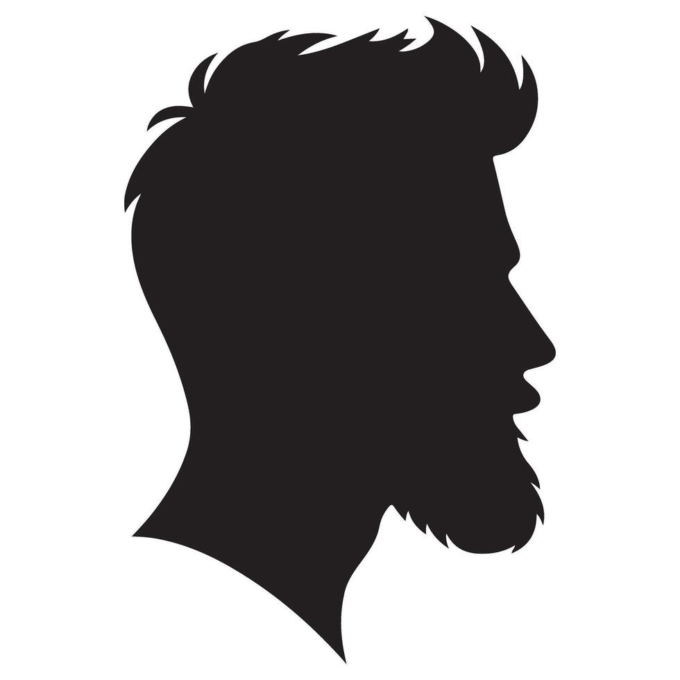 Elegant Bearded Man Silhouette for Professional Branding Materials vector