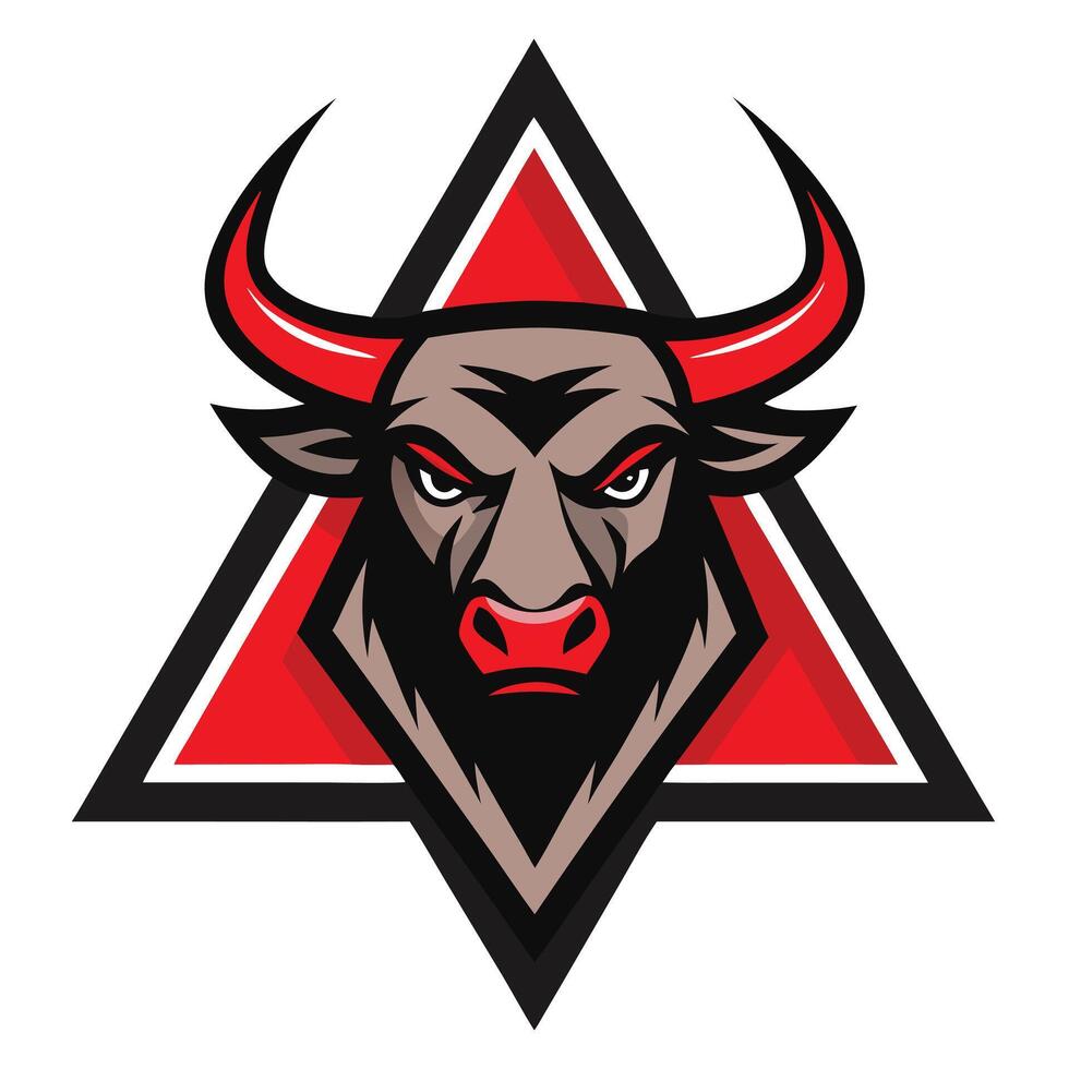 head face mascot of bull buffalo simple minimalist vector