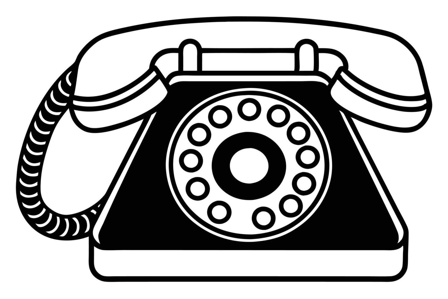 land phone silhouette simple vector