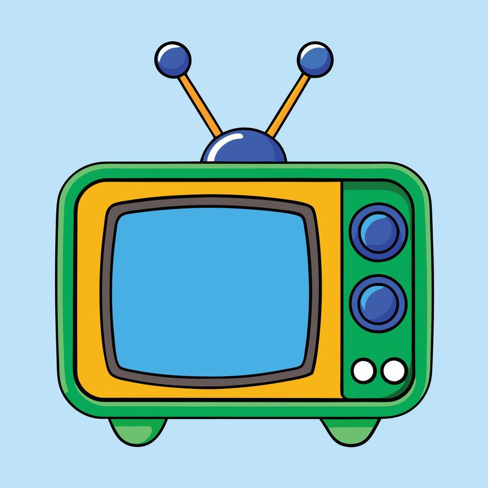 retro television old simple vector