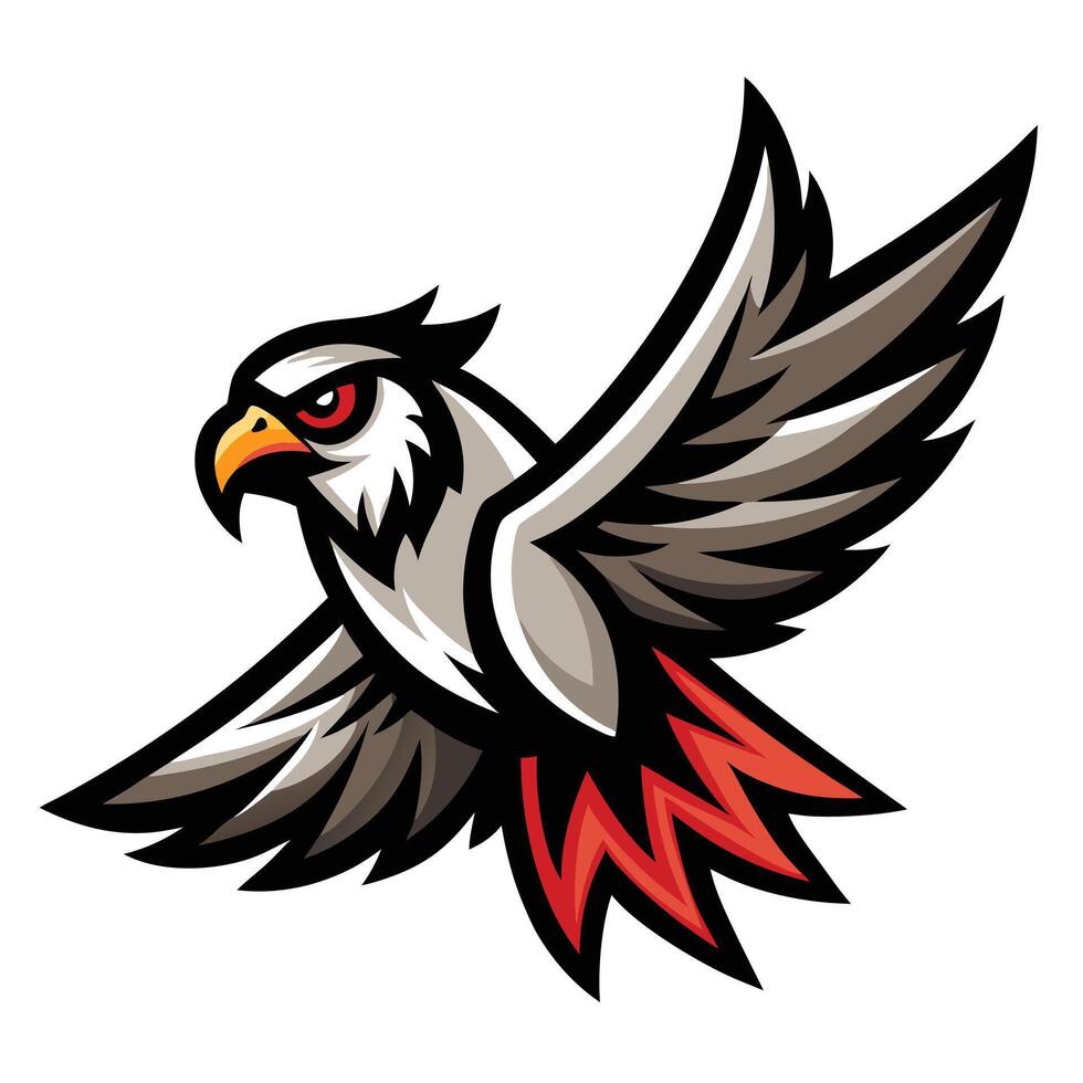 flying eagle mascot logo vector