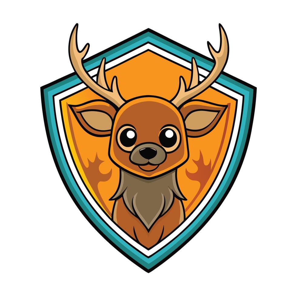Deer head Shield vector