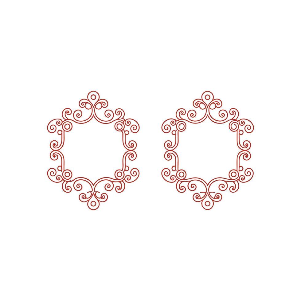 Wedding invitation frame design element set. vector