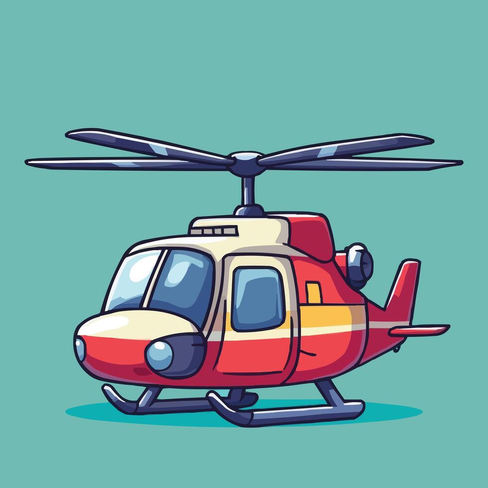 cartoon helicopter illustration art vector