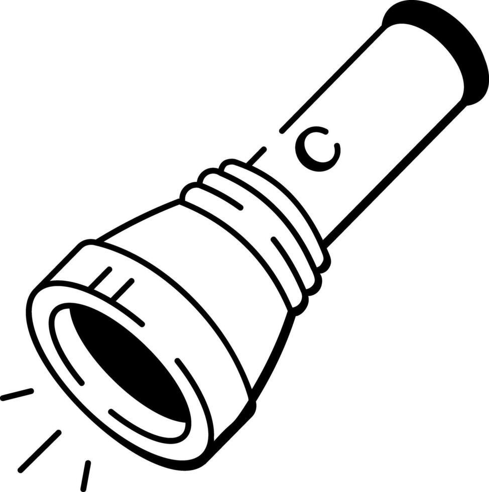 A doodle safari icon of a flashlight vector