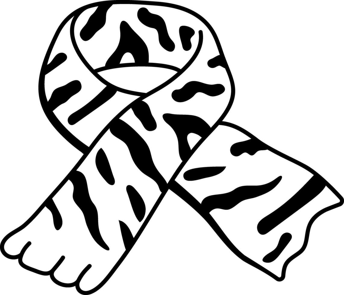 A hand drawn icon of safari printed scarf vector