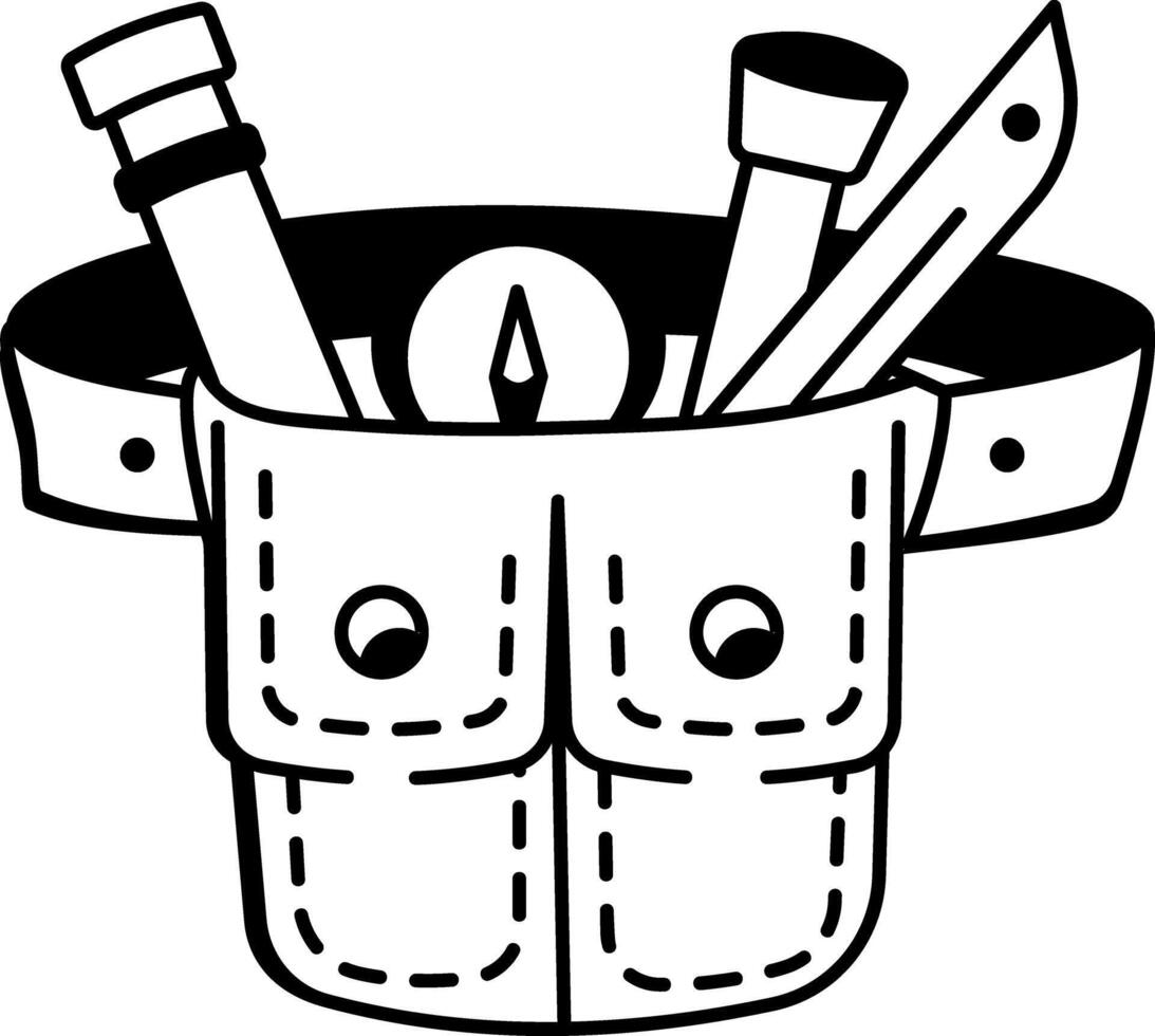 A hand drawn icon of safari tool belt vector