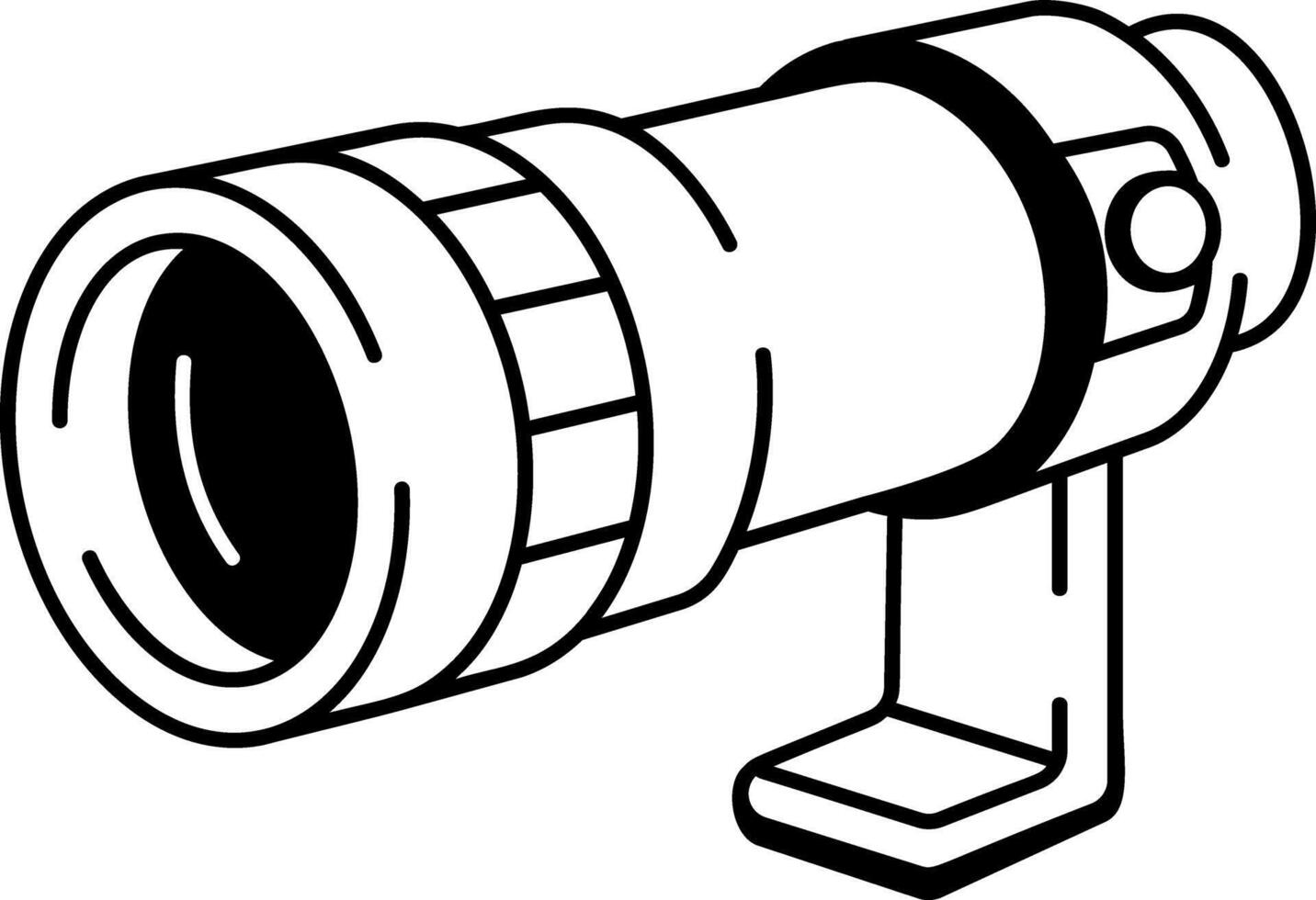 A hand drawn style icon of telephone lens vector
