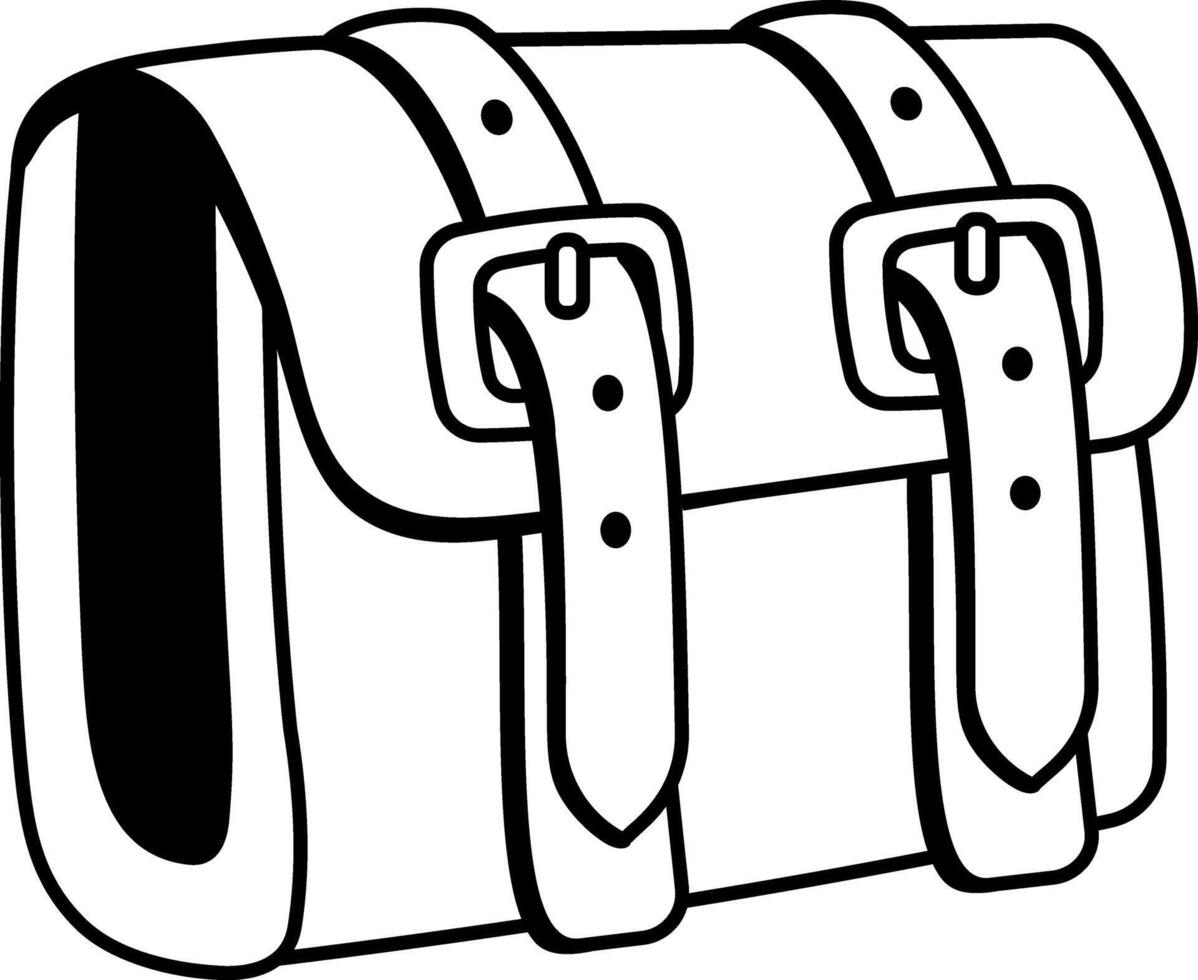 A hand drawn icon of satchel bag vector