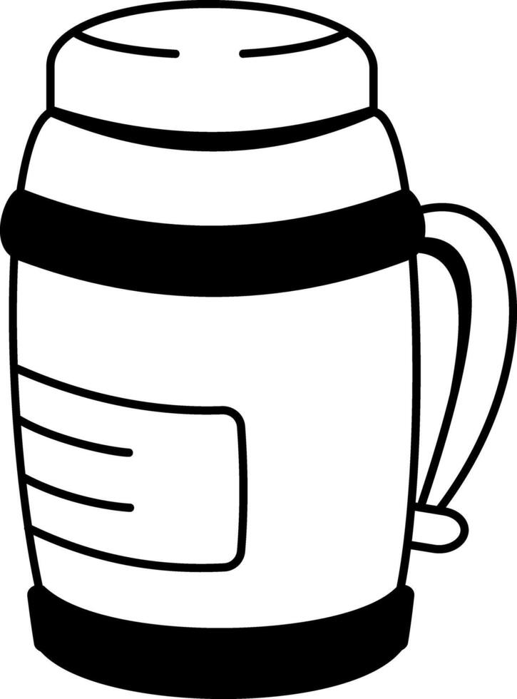 Thermos mug hand drawn icon vector