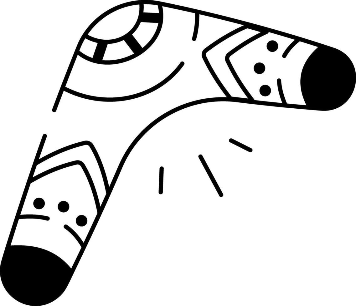 A hand drawn icon of a throwstick vector