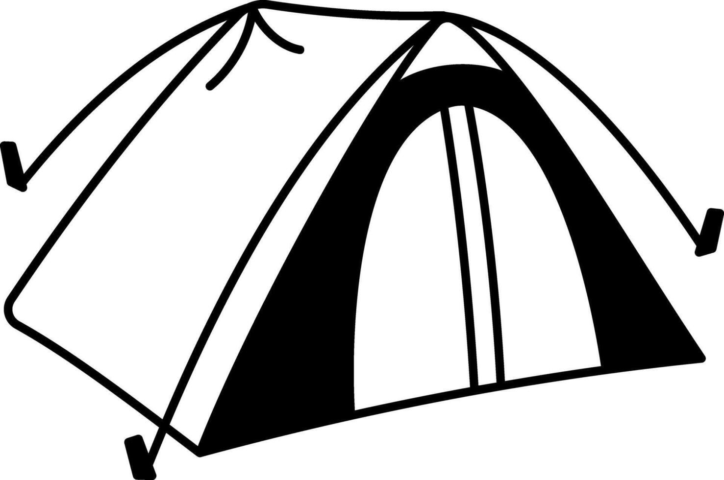 Safari tent icon in hand drawn style vector