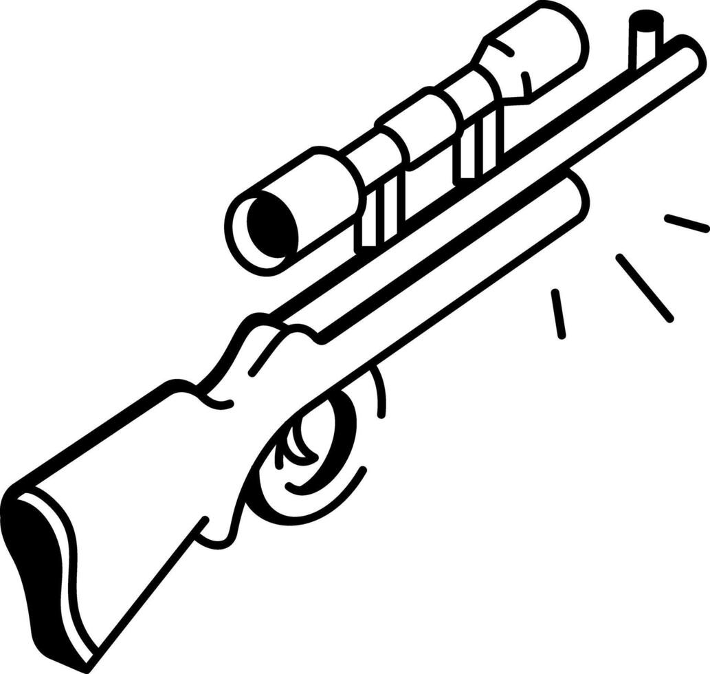 A hand drawn style icon of safari sniper gun vector