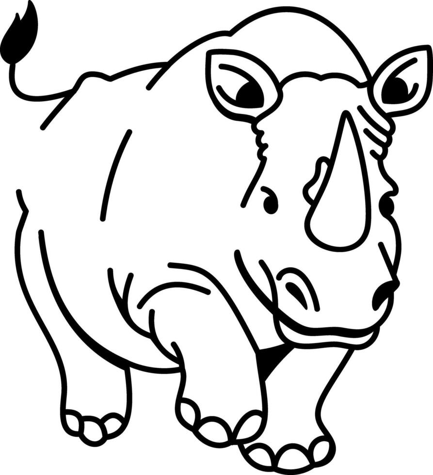 A safari doodle icon of rhino running vector