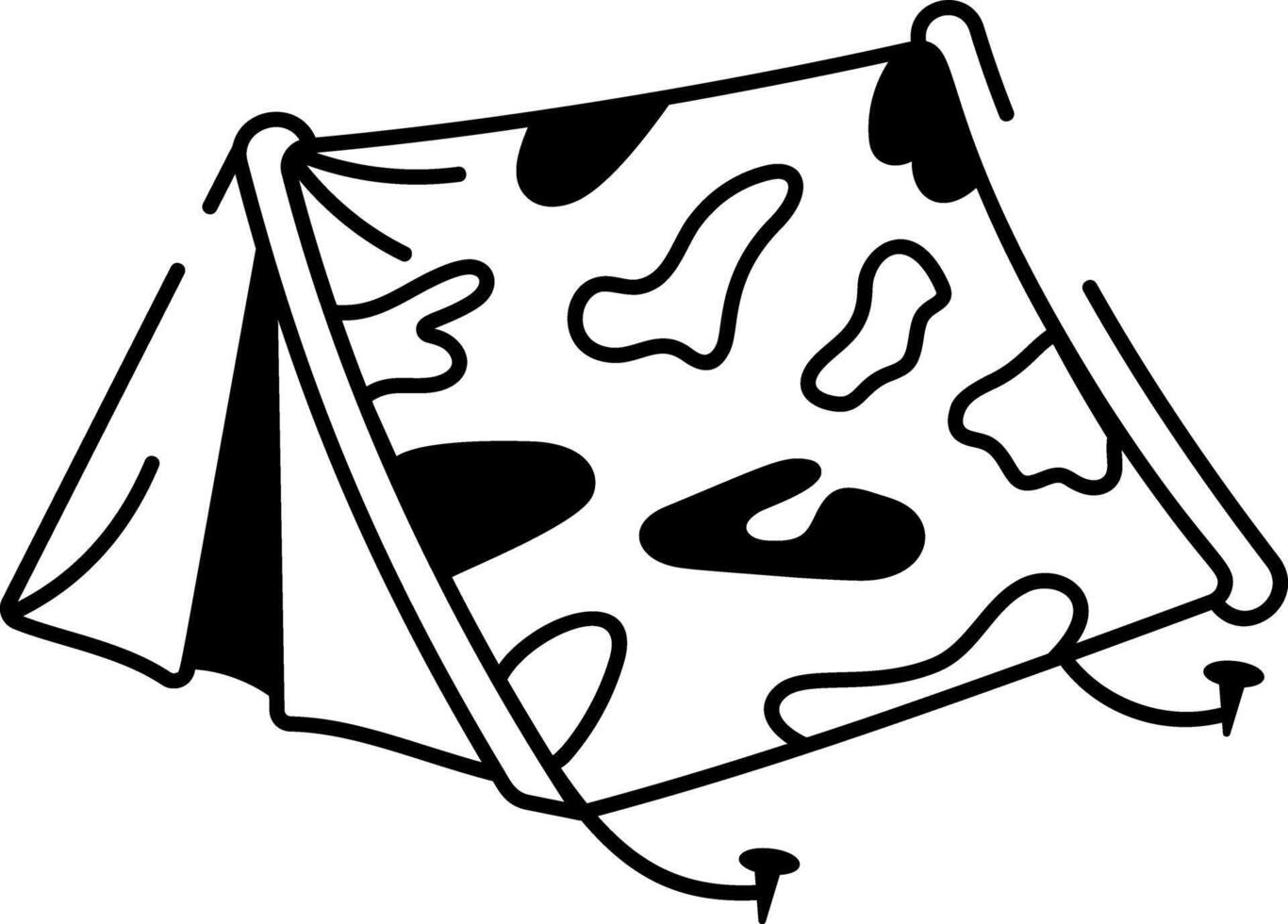 A doodle style icon of camouflage trap vector