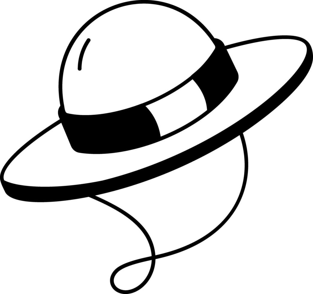 A doodle style icon of safari hat vector