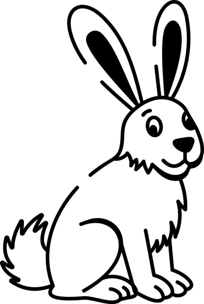 A doodle style icon of an african hare vector