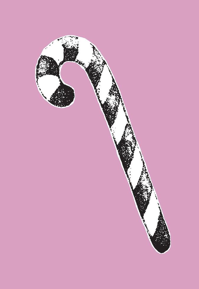 Halftone stipple effect on a sweet peppermint candy for a grunge punk Y2K collage design vector