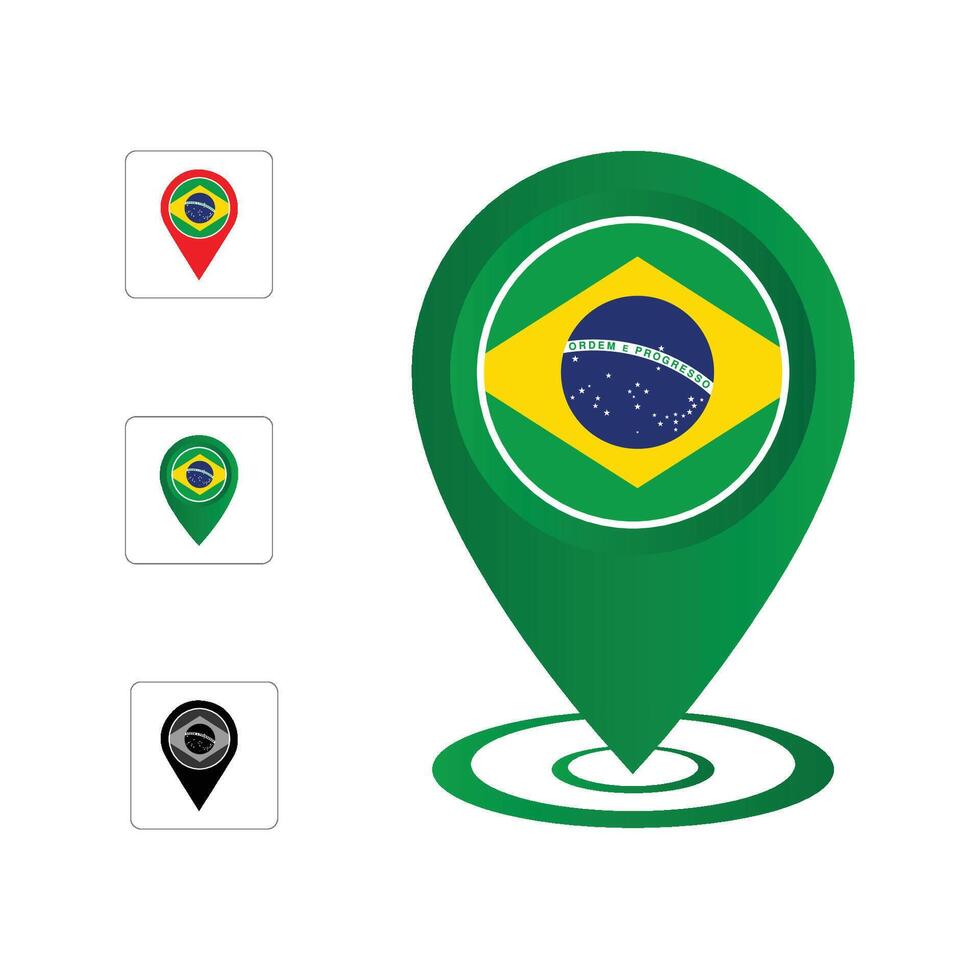 Location Marker of Brazil, Brazil location Icon Clip art. Brasilia location pointer . vector