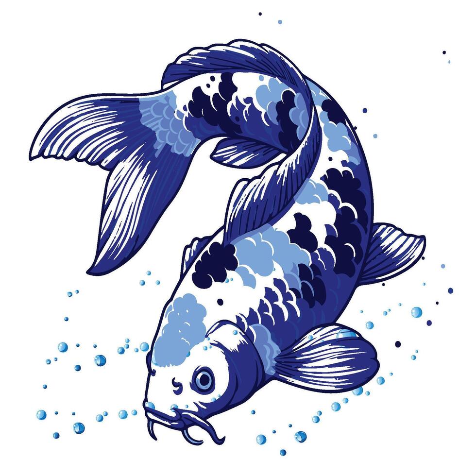 Koi Sketch free , Koi fish Clip art, Popular Koi fish , blue koi vector
