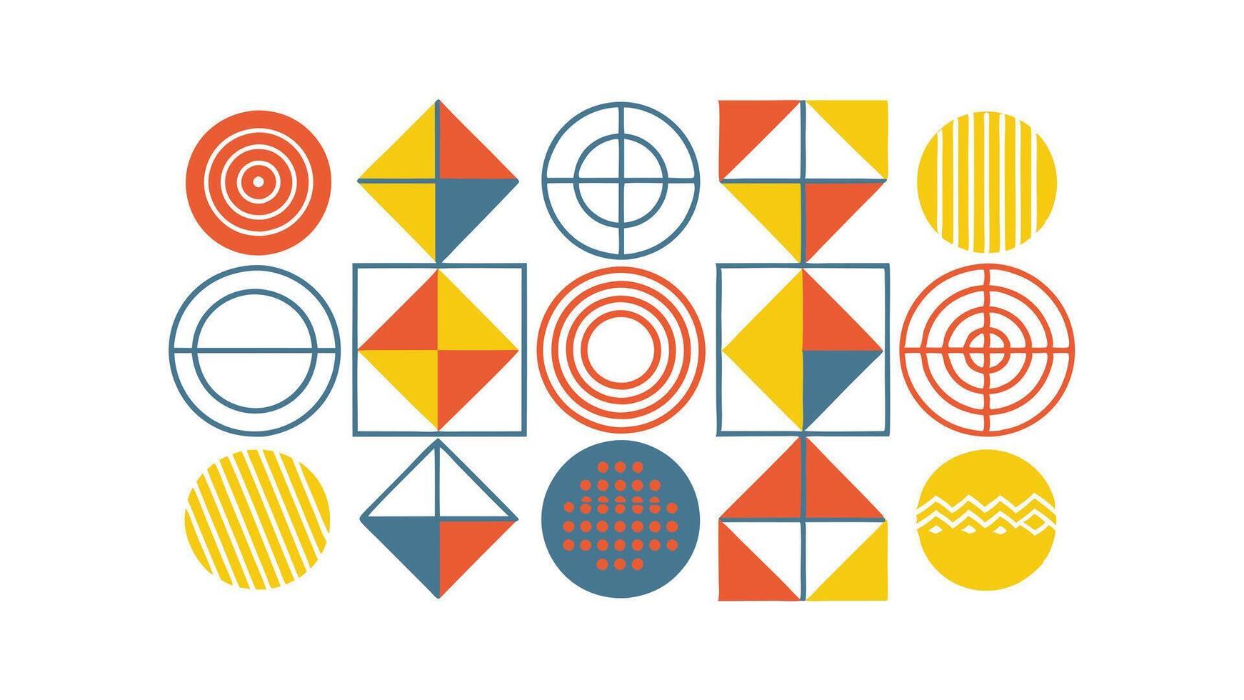 Abstract Geometric Shapes Colorful Pattern Design Art vector