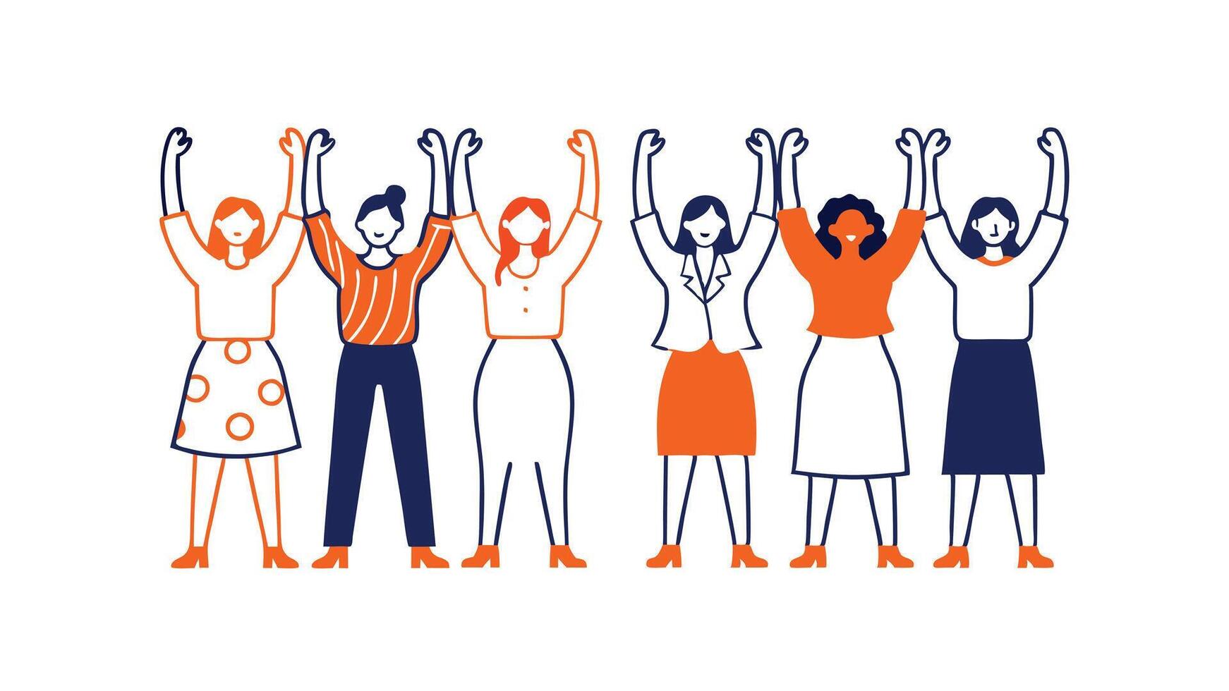 Empowered Women United Celebrating Strength, Unity, and Success vector