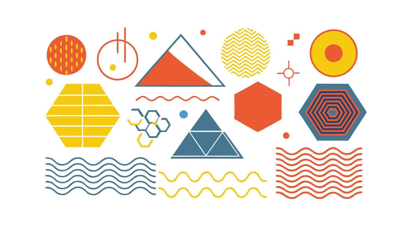 Abstract Geometric Shapes Modern Art Design Elements vector