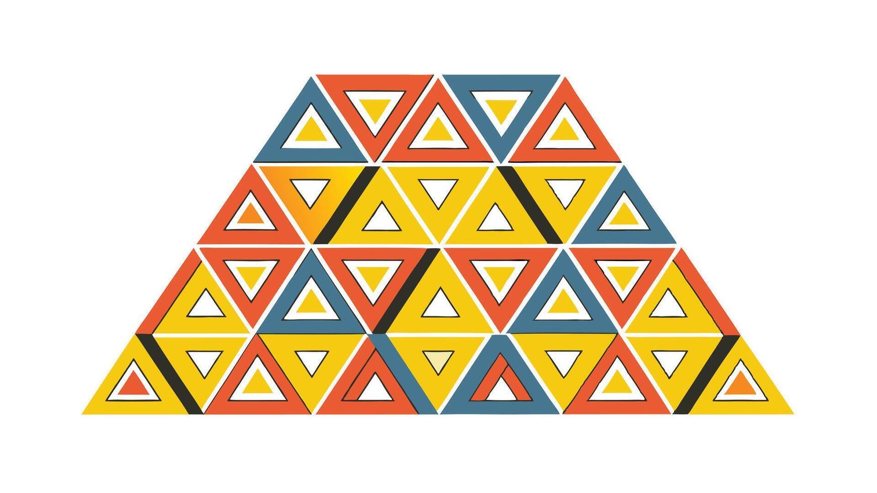 Abstract Geometric Triangular Pyramid Pattern Design Art vector
