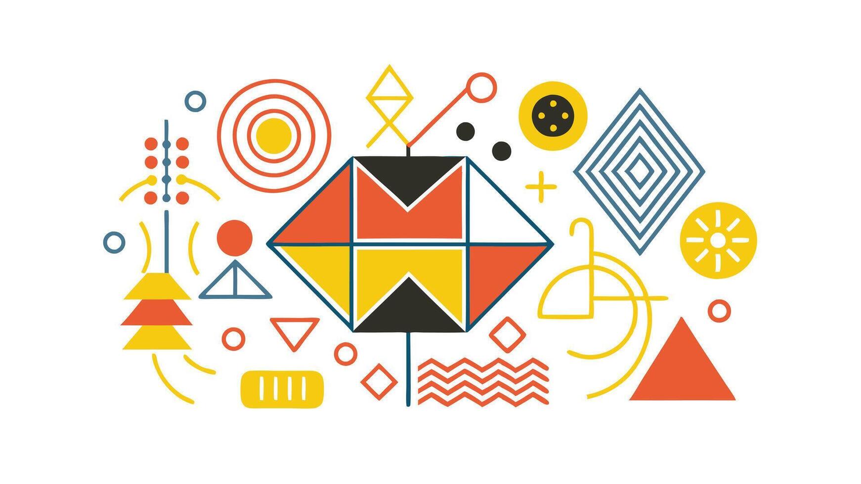 Abstract Geometric Art Shapes, Colors, and Modern Design vector