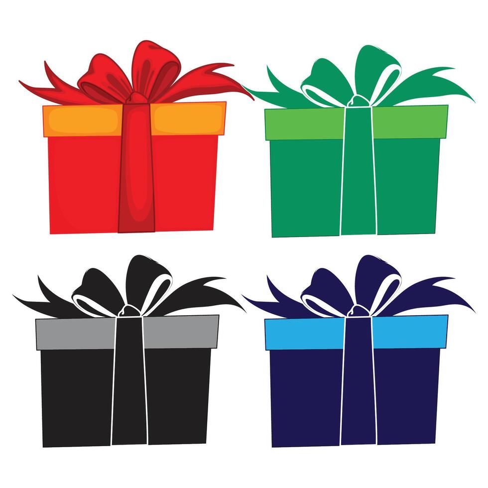 set of holiday packaging boxes vector