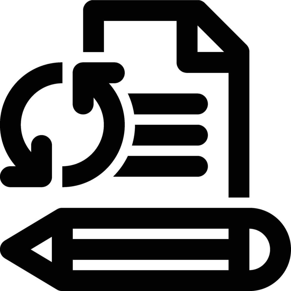 Revision, Correction, Updating Outline Icon vector
