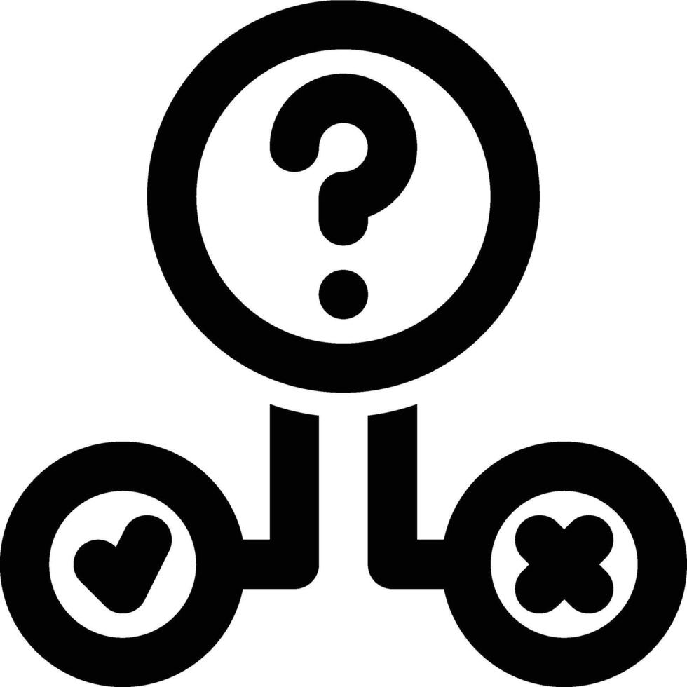 Decision Making, Decision, Question Outline Icon vector