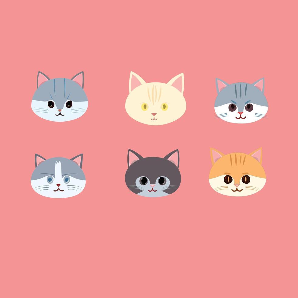 head of kitten vector