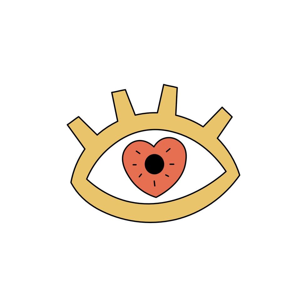 Eye with Heart Shaped Pupil vector