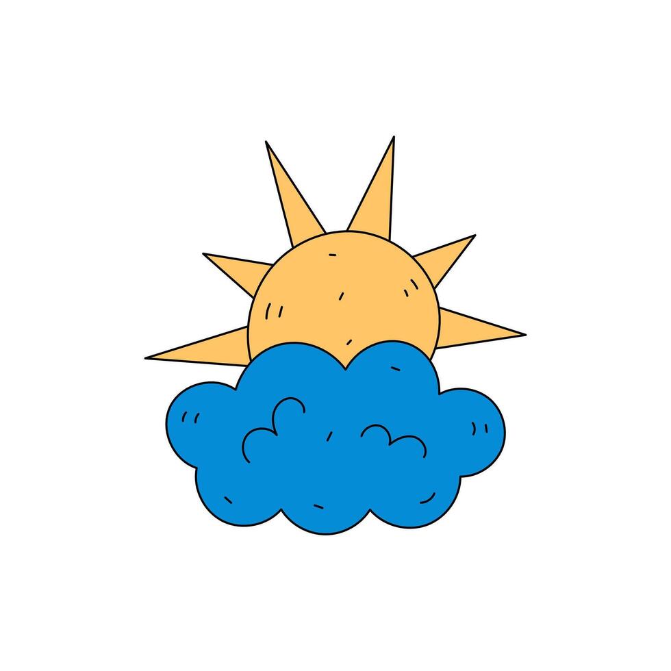 Sun with Cloud Icon vector