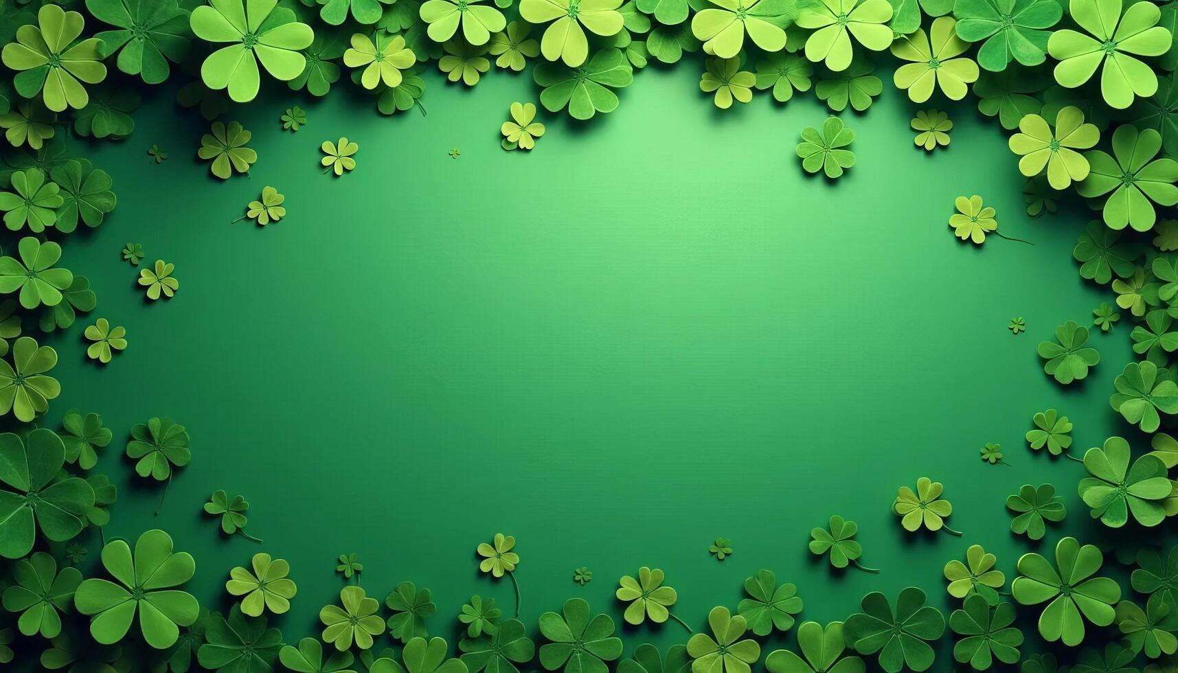 Background with clover leaves for St. Patrick's Day, illustration with copy space for text photo