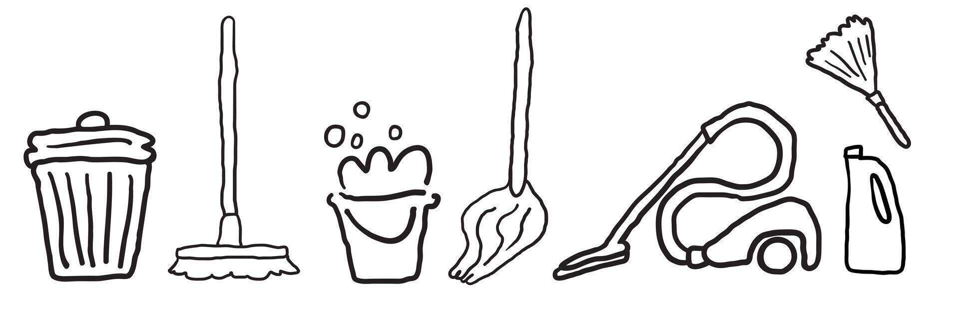 cleaning tools set vector