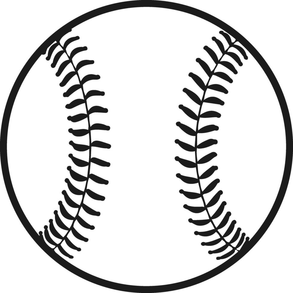 Baseball Ball Sketch VectorsSilhouette, vector