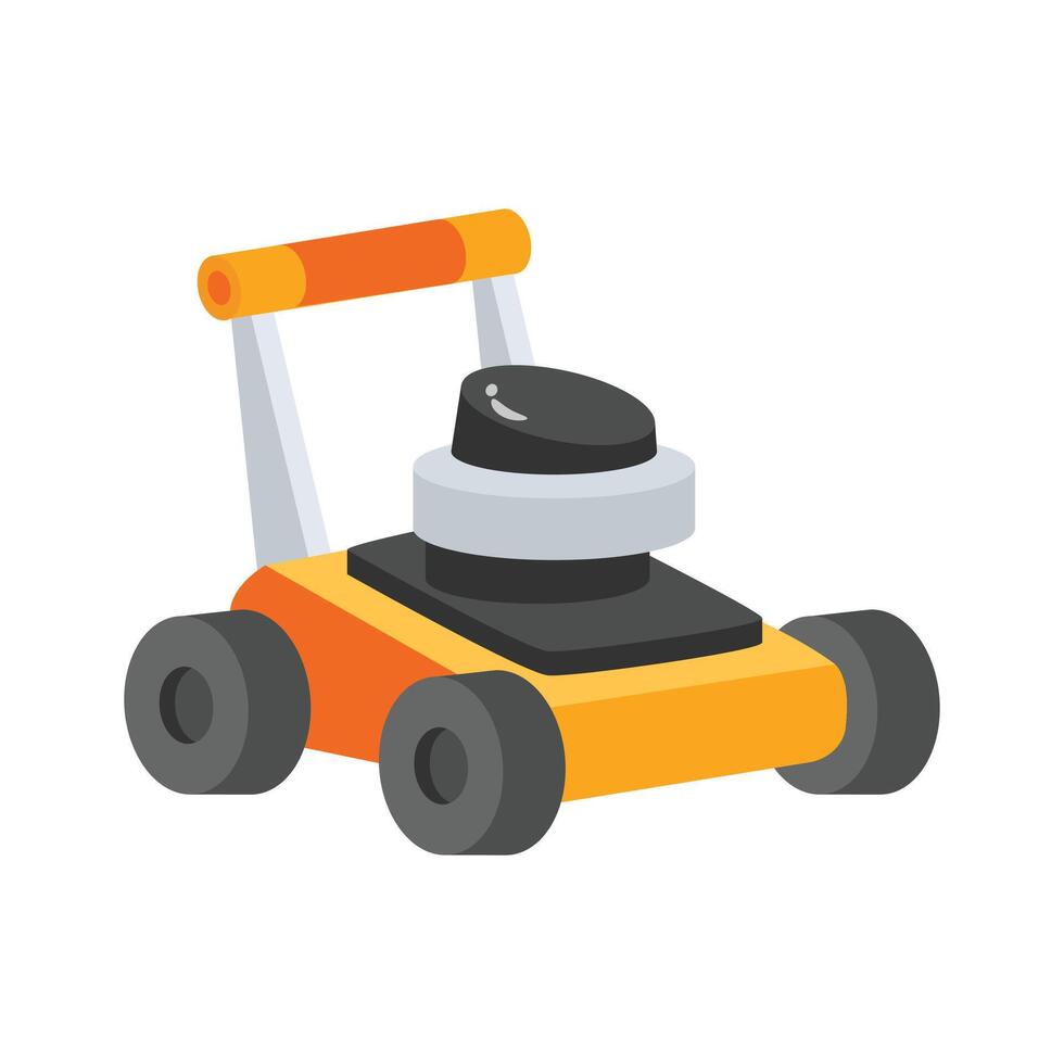 Modern 3d style icon of lawn mower machine vector
